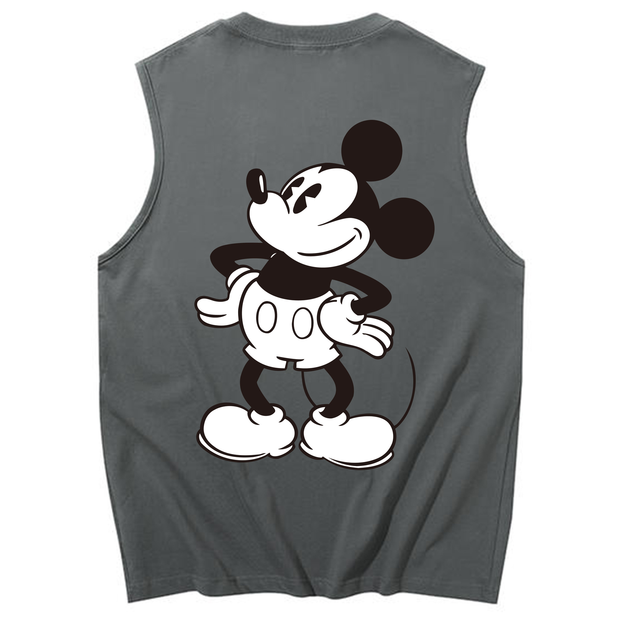 ミッキーマウス Mickey Mouse コットン100％タンクトップ（背面プリント）